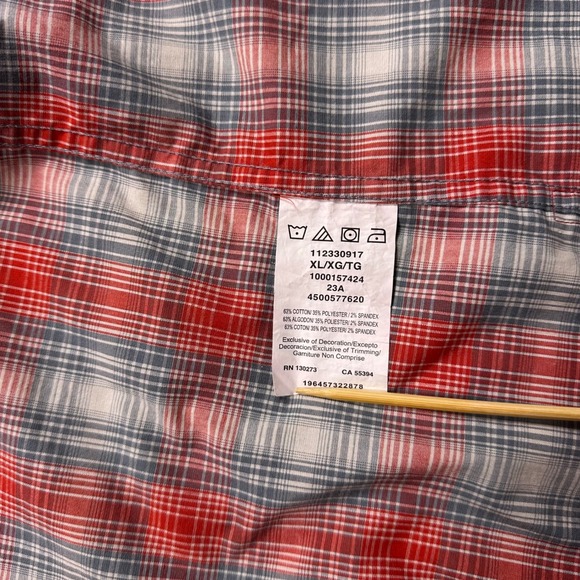 Wrangler XL Slim Fit Western Plaid Shirt – Aura Orange Gray Button Up RanchWear‎ - Picture 15 of 16